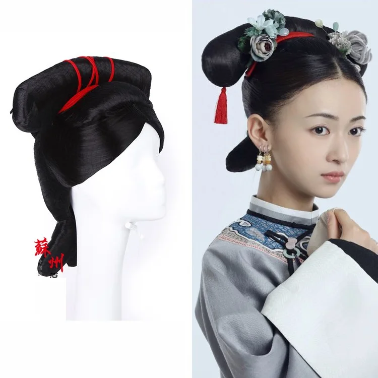 Multi Designs False Hair Tiara Hair Wigs Qing Dynasty Princess Qitou for Latest TV Play Story of YanXi Palace