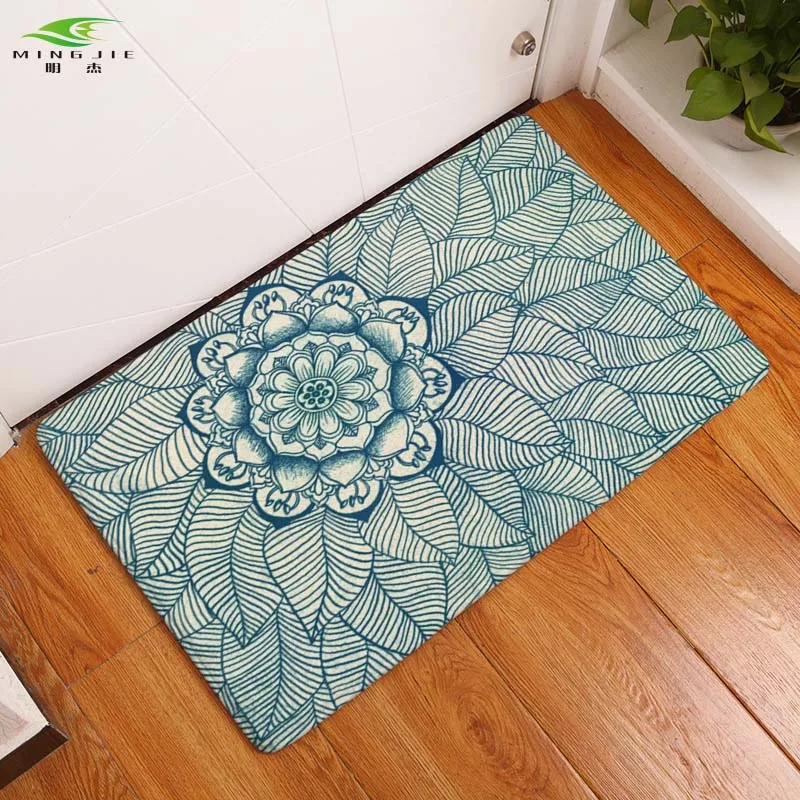 2017 NEW Bohemia Anti-Slip Waterproof Welcome Floor Mat Flower Carpets Bedroom Rugs Decorative Stair Mats Home Decor Crafts