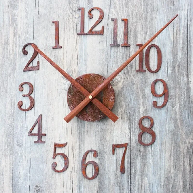 DIY Retro Clock Saat Wall Clock Reloj Duvar saati Digital Wall clocks