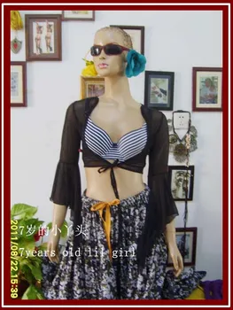 

Transparent thin belly dance Chest flare Blouse Top CV02