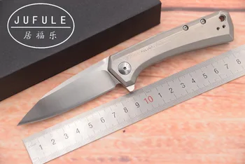 

JUFULE 2018 ZT 0808 titanium handle D2 blade Ball Bearing Flipper camping hunting Pocket Survival EDC Tool Folding kitchen knife