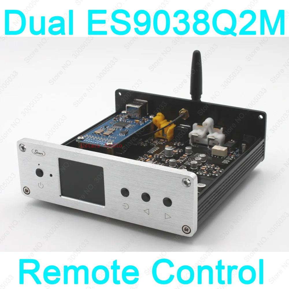 

Dual ES9038Q2M ES9038 DAC Optical Coaxial IIS I2S Bluetooth USB DSD DAC Headphone Out For Amplifier LCD Display OPA1622 OPAMP