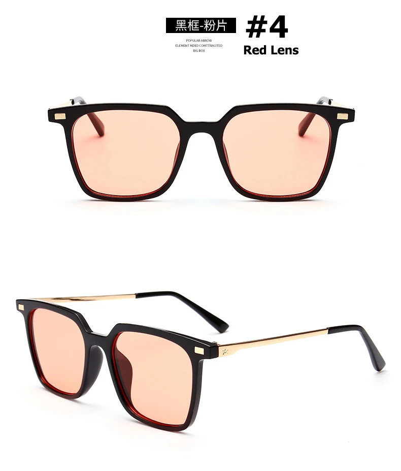 JackJad модный тренд оттенок океанские Линзы Стиль Солнцезащитные очки классические ретро брендовые Дизайнерские мужские квадратные крутые солнцезащитные очки Oculos De Sol - Цвет линз: 4