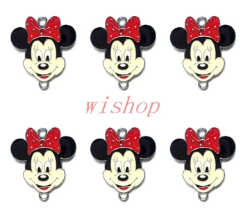 

Wholesale 50 Pcs Classic Cartoon Minnie Head Metal Charm Pendants Jewelry Making Gift W164