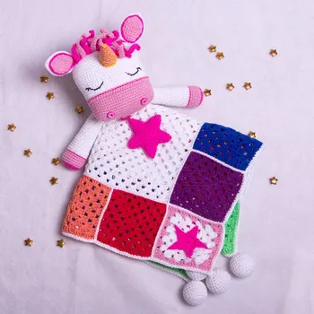 

crochet toys rattle amigurumi unicorn model number RA0016