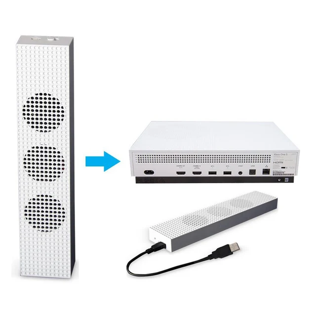 Best Offers Xbox One S Cooling Fan with 2 USB Ports Hub and 3 H/L Speed Adjustment Cooling Fans Cooler for Xbox One Slim Gaming Console