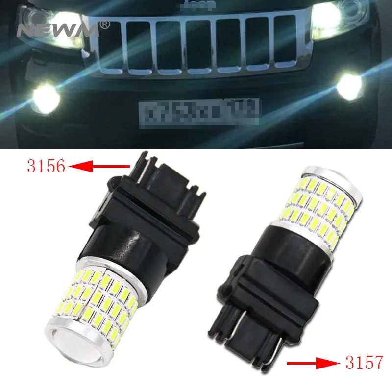 2 шт. Ксеноновые белые 57 SMD 3157 3357 3457 4114 3156 T25 светодиодные лампы для 2011 up Jeep Компас