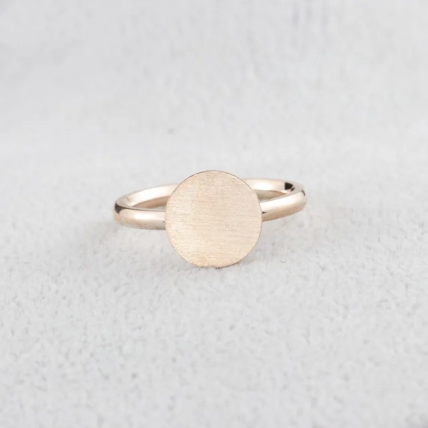 Rose Gold Color Full Moon Rings Stainless Steel Band Simple Brushed Circle Round Finger Ring 11 HTB1zRE9c_ZRMeJjSspkq6xGpXXaQ
