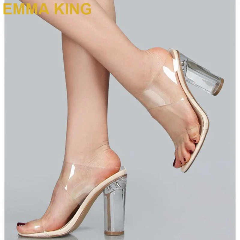 comfortable clear heels