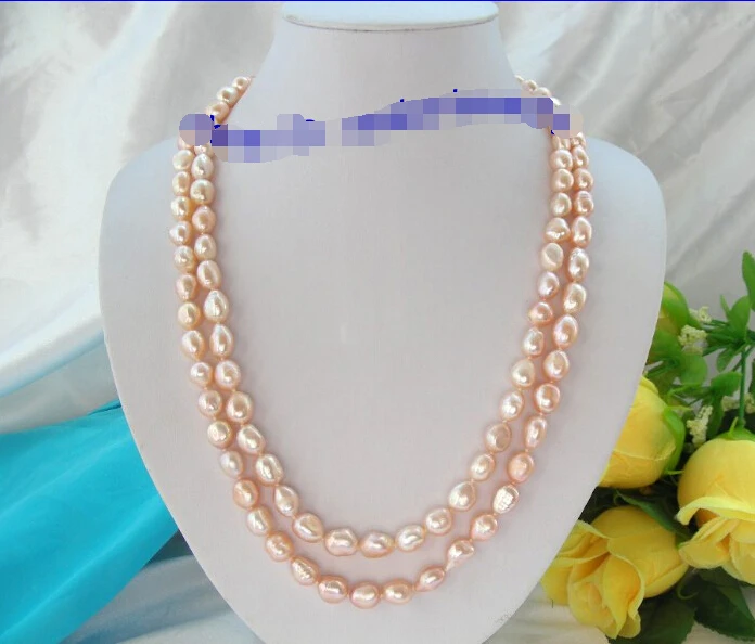 

>>>>stunning long 50" 13mm baroque pink freshwater pearls necklace