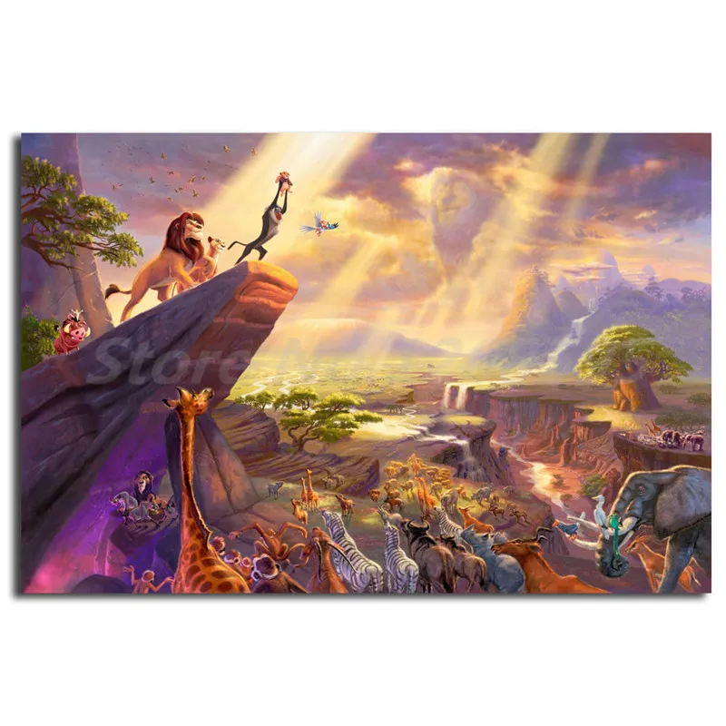 Lion King Simba Timoon /& Pumba Moonlight Giclee Canvas Picture Poster Art