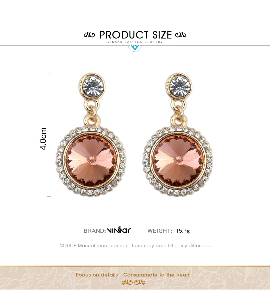 Round gem Crystal Earring (5)