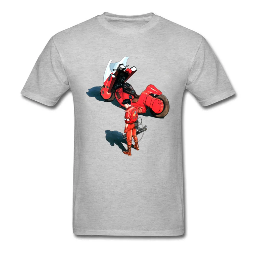 Family 2018 Men Top T-shirts Round Collar Short Sleeve Pure Cotton Tops Shirts 3D Printed Tee Shirts Top Quality Kaneda from Akira manga and movie 5261 grey