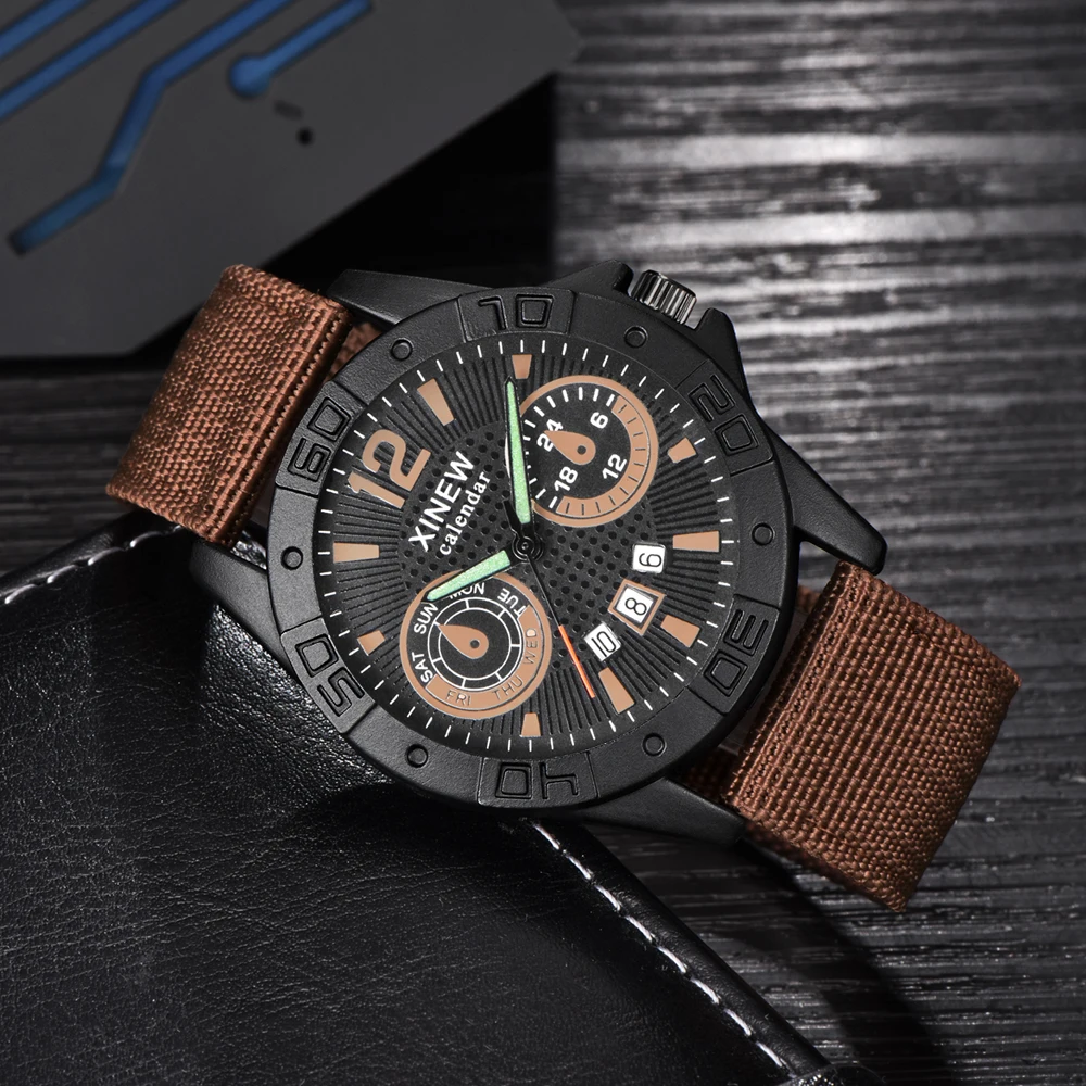 Дешевые часы мужские s нейлоновый ремешок Дата кварцевые наручные часы мужские спортивные военные подарки часы Erkek Barato Saat Montre Homme