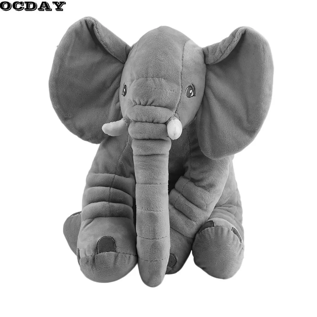 

OCDAY Cartoon 60cm Large Plush Stuffed Elephant Toy Kids Sleeping Back Cushion Pillow Elephant Baby Doll Birthday Gift for Kids