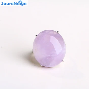 

Light Purple Lavender Natural Crystal Ring Korean Style Women Girl Gift Crystal Adjustable Fresh Fashion Rings Jewelry Wholesale