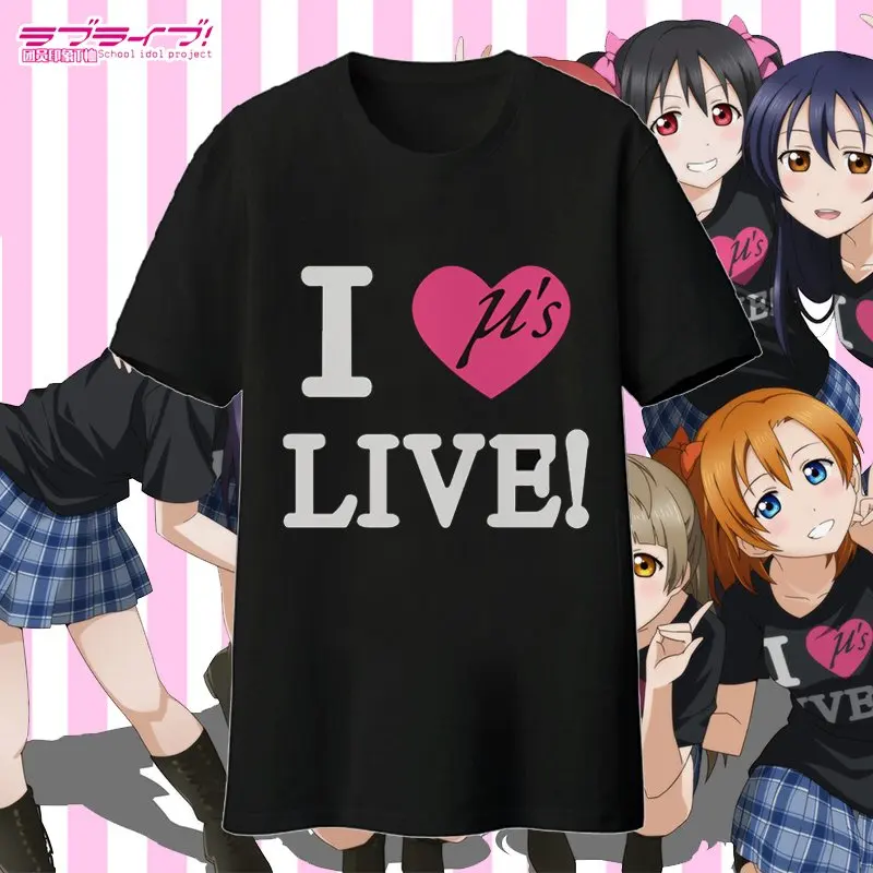 Новая любовь LIVE! Футболка для костюмированной вечеринки LOVELIVE летние хлопковые