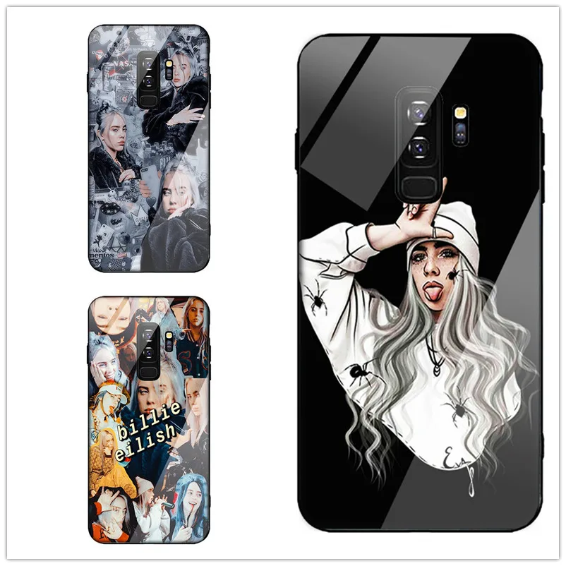 Чехол из закаленного стекла для samsung Galaxy note 8 9 Billie Eilish чехол с принтом S10 S9 S8 Plus