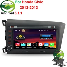 Quad Core HD 1024X600 Android 5.1.1 Car DVD Player GPS Navigation Radio For Honda Civic 2012 2013 Stereo Head Unit Video System