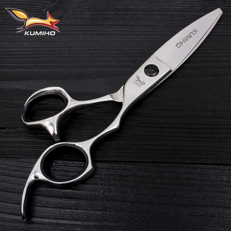 

KUMIHO Professional 6 inch hair scissors japan 440C wide blade hairdressing scissors slide hair cutting scissors barber shears