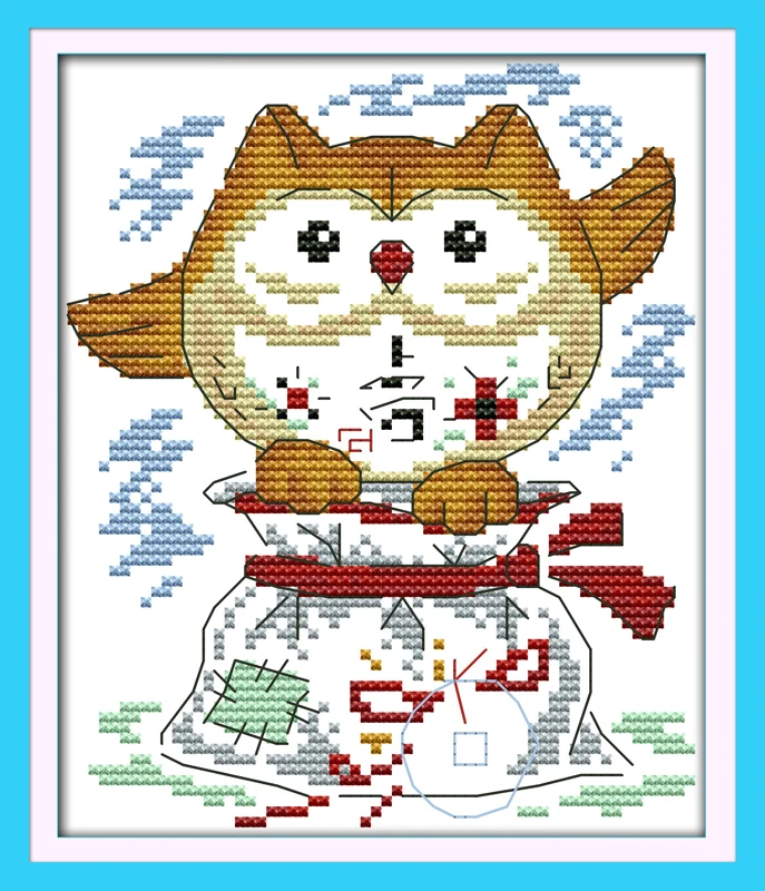 

Lucky owl counted printed on fabric DMC 14CT 11CT Cross Stitch kits,embroidery needlework Sets, Home Decor