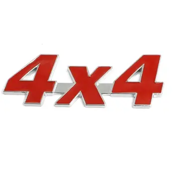 

AUTO -Metal 4X4 Injectors Decorative Car Distinctive Sticker Logo Decoration Red