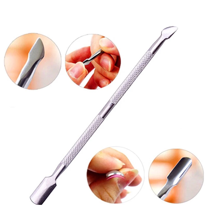 

2019 Stainless Steel Nail Cuticle Spoon Pusher Scraper Remover Dead Skin Remove Pedicure Accessories Manicure Care Beauty Tool