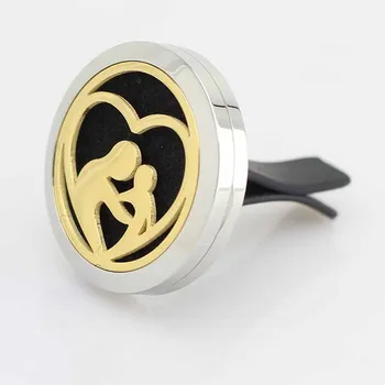 

30mm Stainless Steel Mother and kids Perfume Diffuser Pendant Locket Car Essential Oil Diffuser Aromatherapy