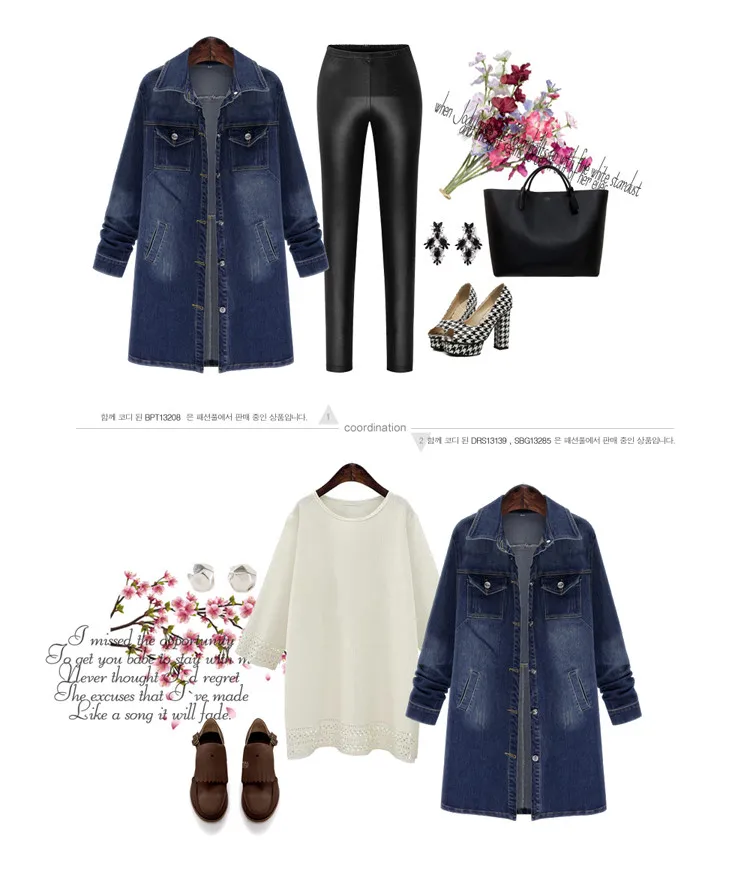 comprida comprimento denim casaco para jeans feminino