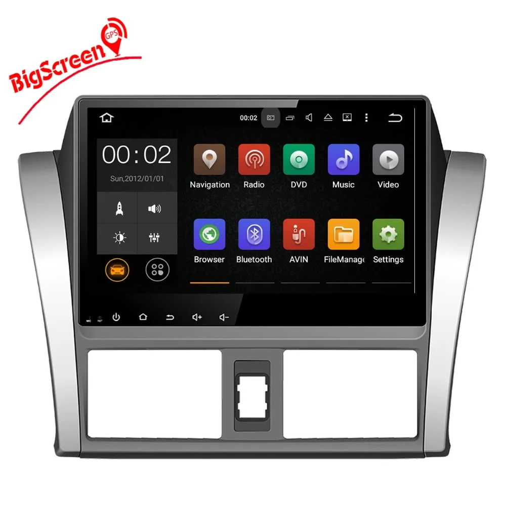 Best 9" Android 7.1 8.0  Car DVD Player GPS Navi For Toyota Vios YARIS Sedan 2013-2016 Auto Stereo Unit Multimedia Recoder WIFI 32GB 5