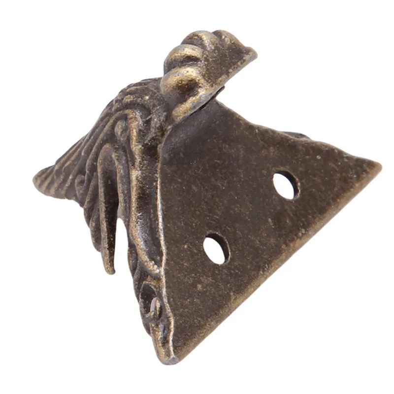 4pcs/set Antique Bronze Brass Jewelry Chest Wood Furniture Box Decorative Feet Leg Corner Protector Vintage Decoration QB878443