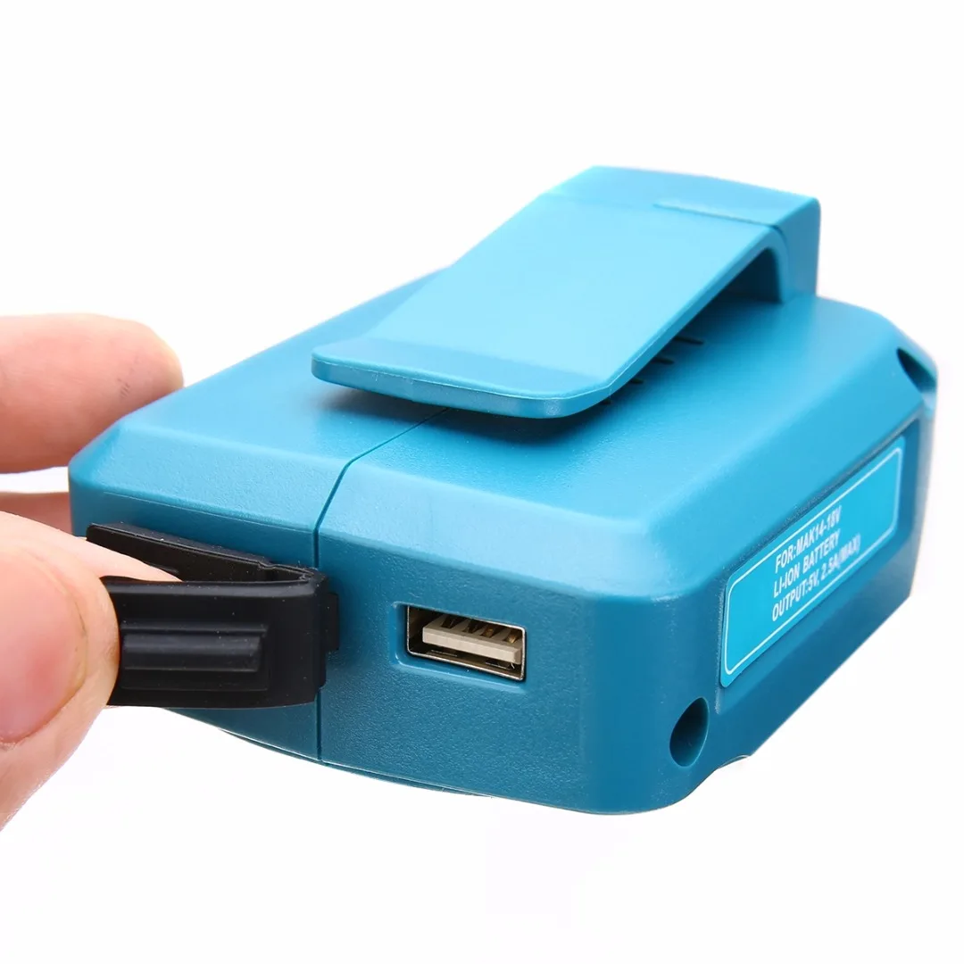 USB Charging Adapter USB Power Connector 5V 2A for for Makita BL1830 BL1430 Blue 2 USB Ports