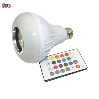 

LED Music Bulb Wireless Bluetooth Speaker Bulb E27 Smart RGB RGBW Dimmable Player Audio Light Lamp with 24 Keys Remote Control