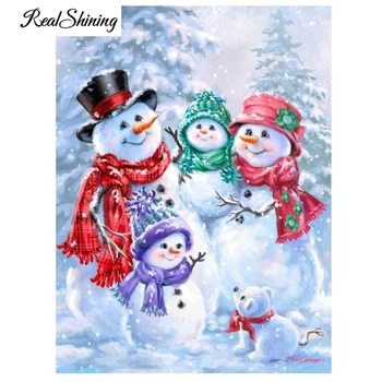 

Christmas snowman in winter 5D Diamond Embroidery full square/round drill diy diamond painting cross stitch wall art FS3990