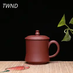380CC yixing чайные чашки с крышкой набор Китайский кунг-фу чайные кружки металлический пурпурный глина простая посуда для напитков 16,4
