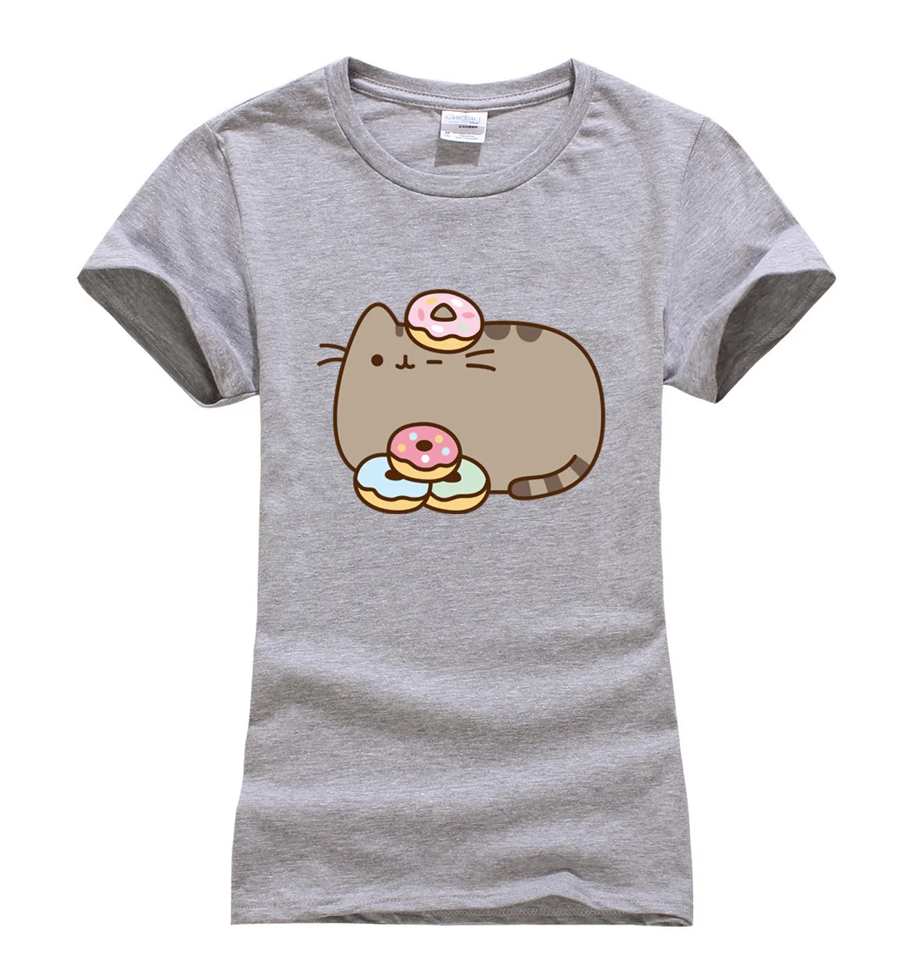 Cartoon Camisetas manga corta de algodón camisetas 2018 mujeres lindo rosa amarillo azul marino camiseta mujer tamaño S-XL marca clothiing