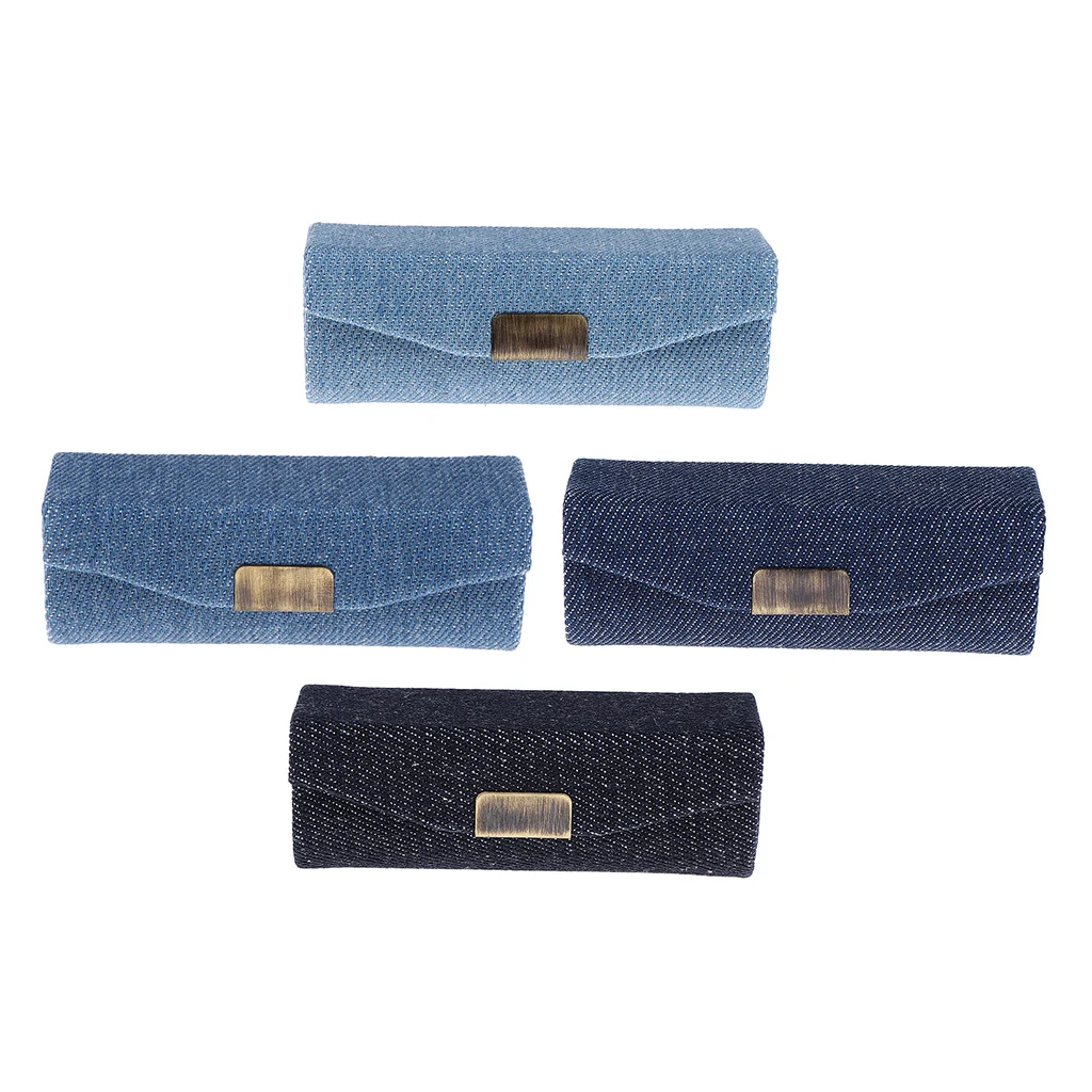 

Portable Denim Makeup Holder Lipstick Case Lip Balm Storage Box with Mirror for Purse and Handbag
