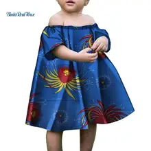 Платье трапециевидной формы для маленьких девочек; детское длинное платье с вощеным принтом в африканском стиле; детская традиционная африканская одежда Bazin Riche; WYT23
