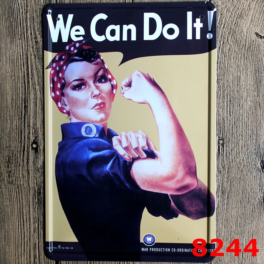 30X20CM Pin up We Can Do It Vintage Home Decor Tin Sign for Wall Decor Metal Sign Vintage Art