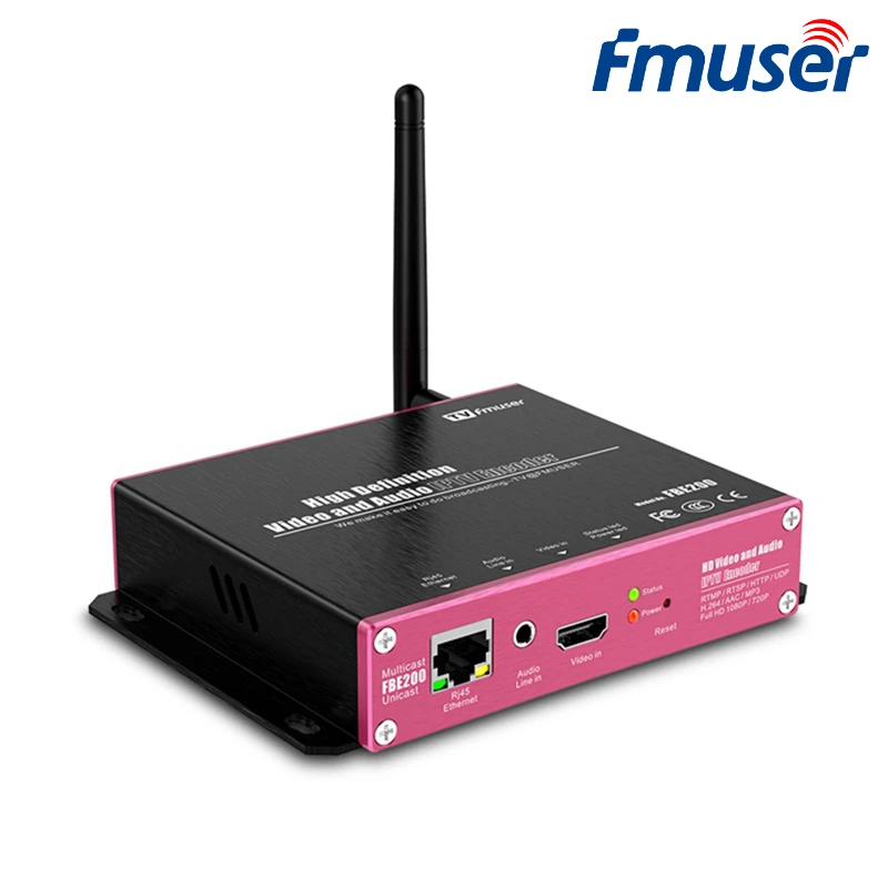 FMUSER H.264/H.265 WiFi IPTV видео кодер HEVC 1080P RTMPS SRT HLS M3U8 HD к IP Кодировщику для прямой