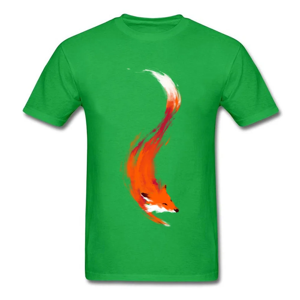 Casual The Quick Orange-Red Fox Short Sleeve ostern Day Tops T Shirt On Sale O-Neck Pure Cotton Tee-Shirt Youth Top T-shirts The Quick Orange-Red Fox green