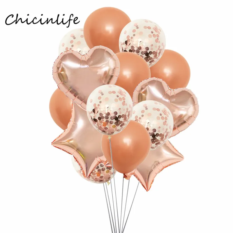 Фольгированные воздушные шары Chicinlife из розового золота с бахромой для свадьбы