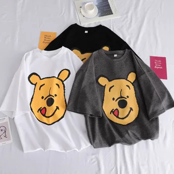 

Summer casual Women T-shirts Ulzzang Streetwear kawaii cartoon print Tshirt Korean Style Tops Harajuku short sleeve