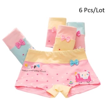 

Good Quality 6 Pcs/Lot New Style Kids Girls Cotton Underwear Panties Cute Short Briefs Children Underpants Mixed Color