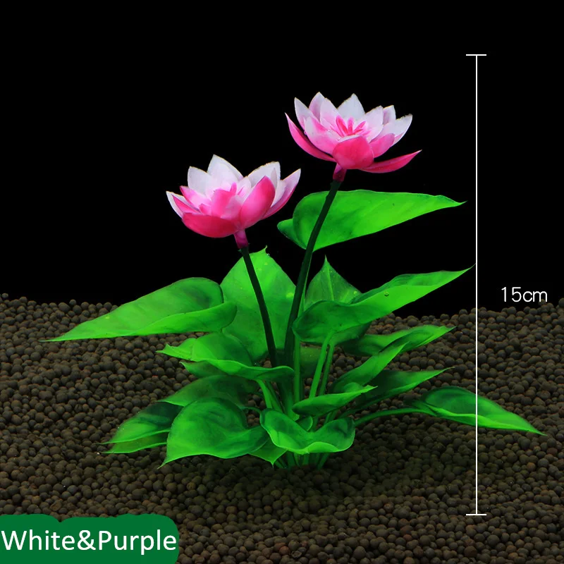 15 см рыбы бак искусственный цветок лотоса декоративные растения пластик водяное растение для аквариума украшение в виде лотоса