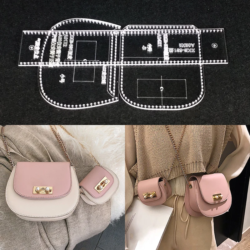 

1Set laser cut Acrylic Template Pattern Tool For DIY Handmade family look Handbag Leather Craft Sewing Pattern Sewing stencils