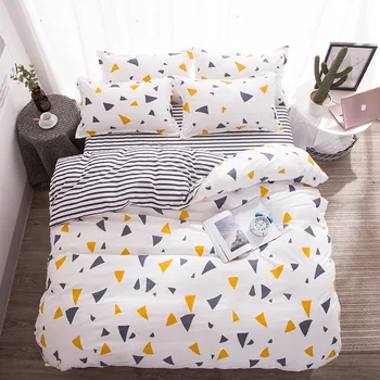 

Top Sale Geometric Bed Sheets Pillowcase Bed Linen Set Adult Duvet Cover Queen Kids Flamingo Bedding Set Twin Full King Size
