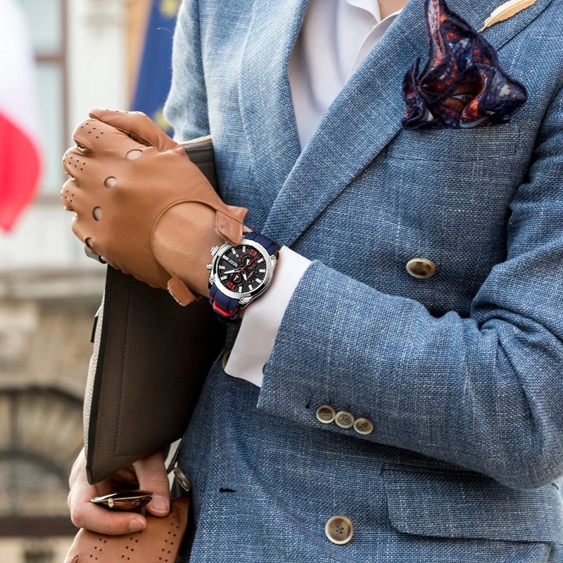 Reloj cronógrafo analógico MEGIR de cuarzo para hombre reloj de pulsera de lujo de marca de silicona militar para hombre reloj de pulsera para hombre - 5