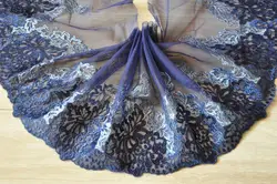 4 метра 17 см Темно-синие/фуксия полиэстер кружевное платье с цветочным рисунком вышитые сетки Кружево планки ручной одежды поставки z1384