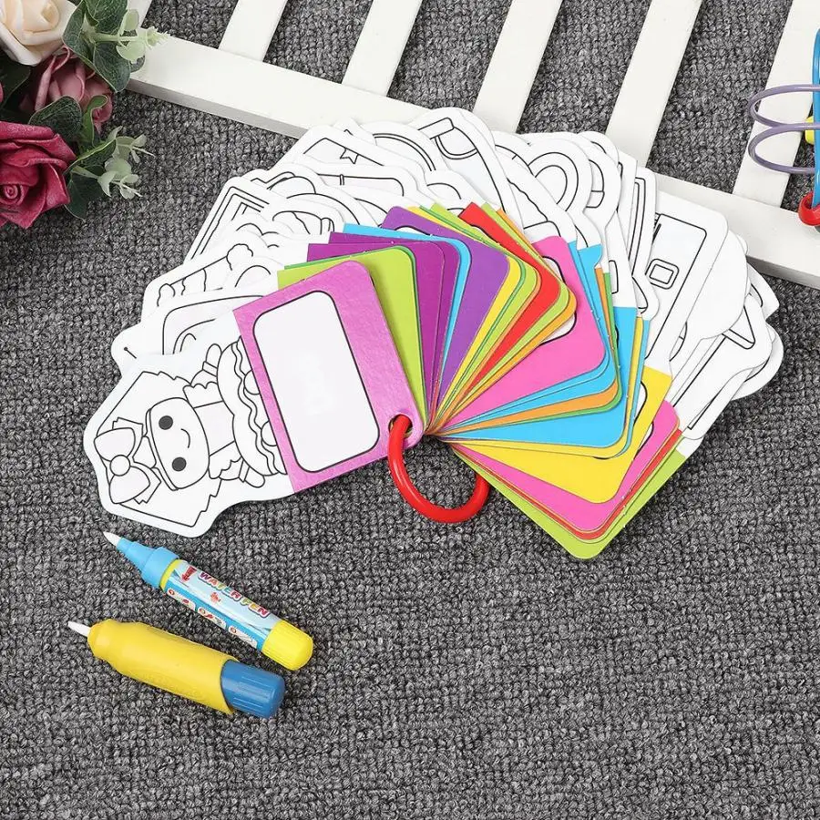 

Baby 3D Early Educational Cognitive Learning Card Wiht Magic Water Pens Toy Doodle Children Educational Toys Learning